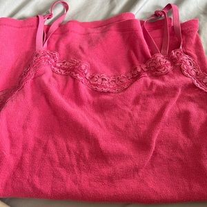 Pink lace detail cami